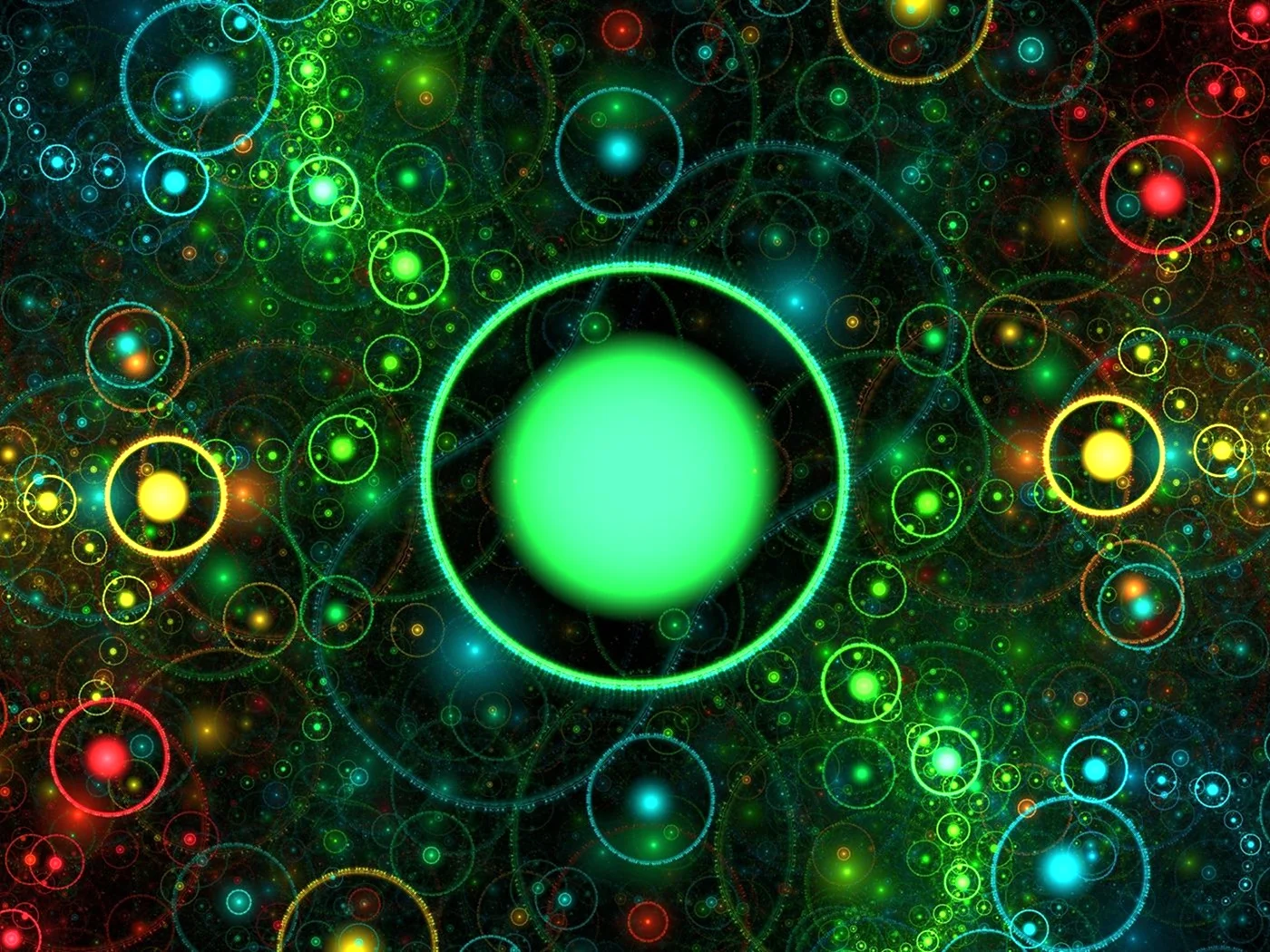 Абстракция зеленые круги
