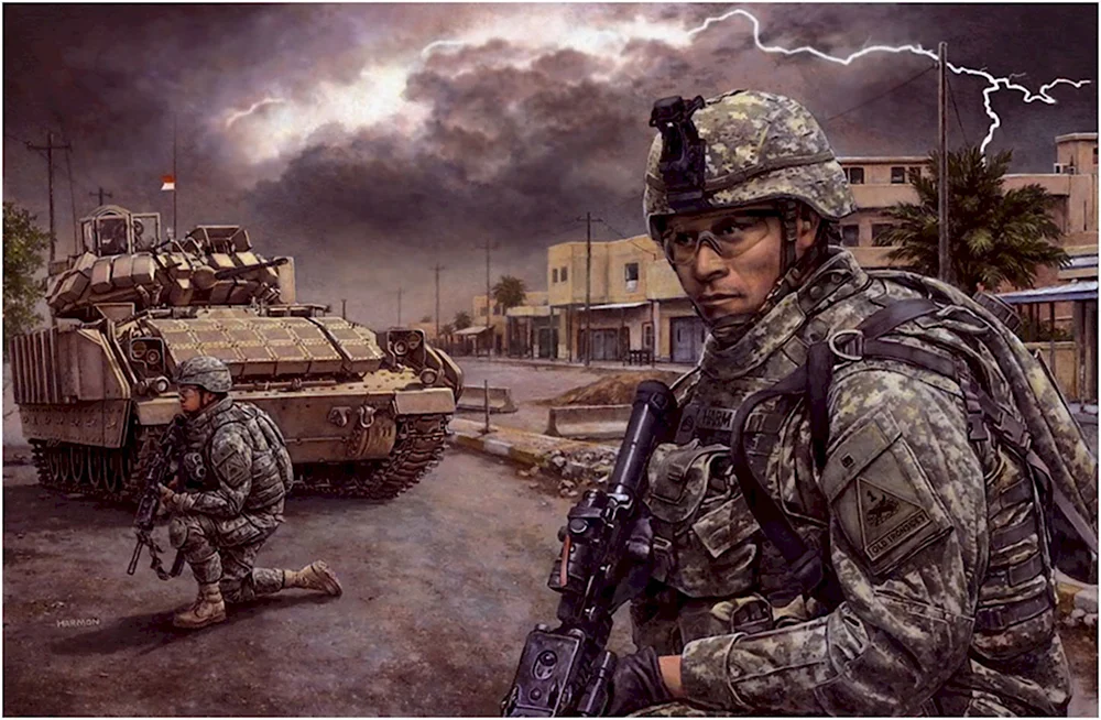 «Американский солдат в Ираке» художница Ольга Тобрелутс.