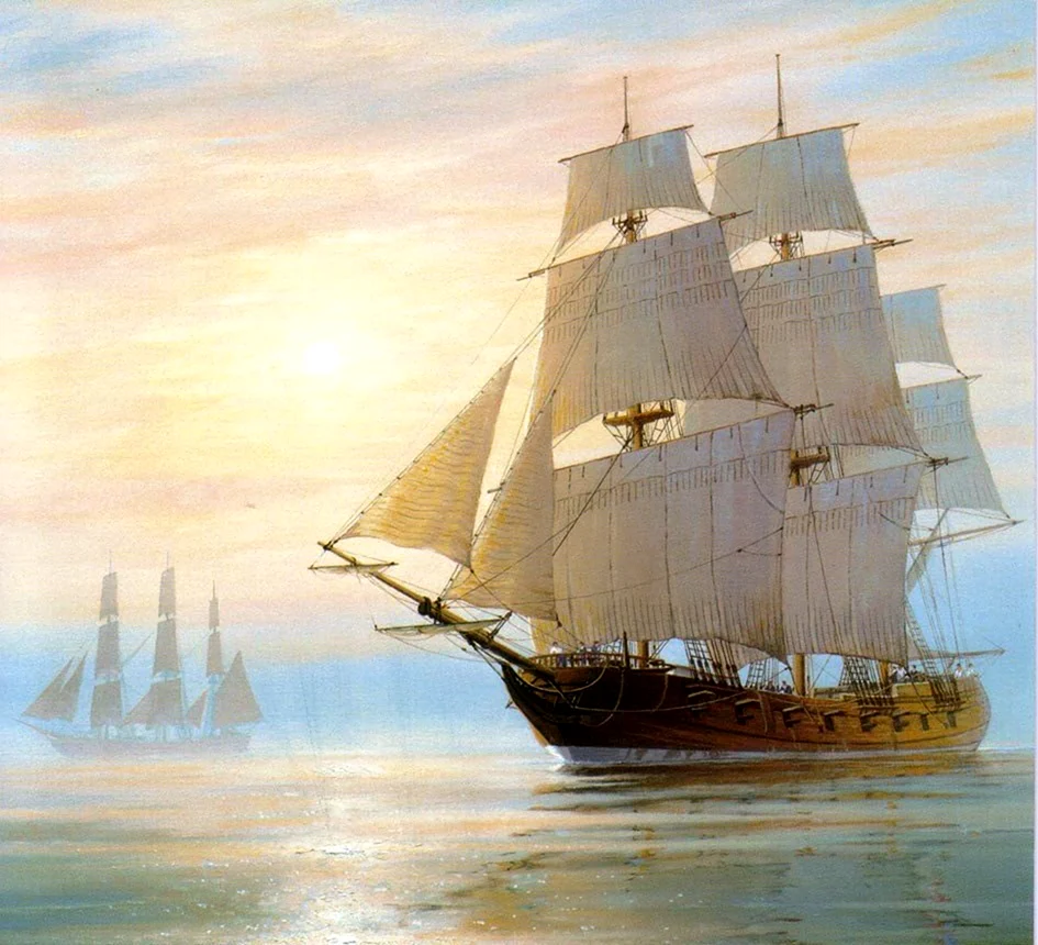 Английский художник Roger Desoutter корабли