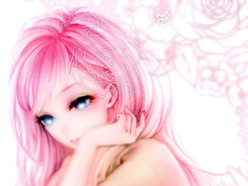 Аниме розовая девушка