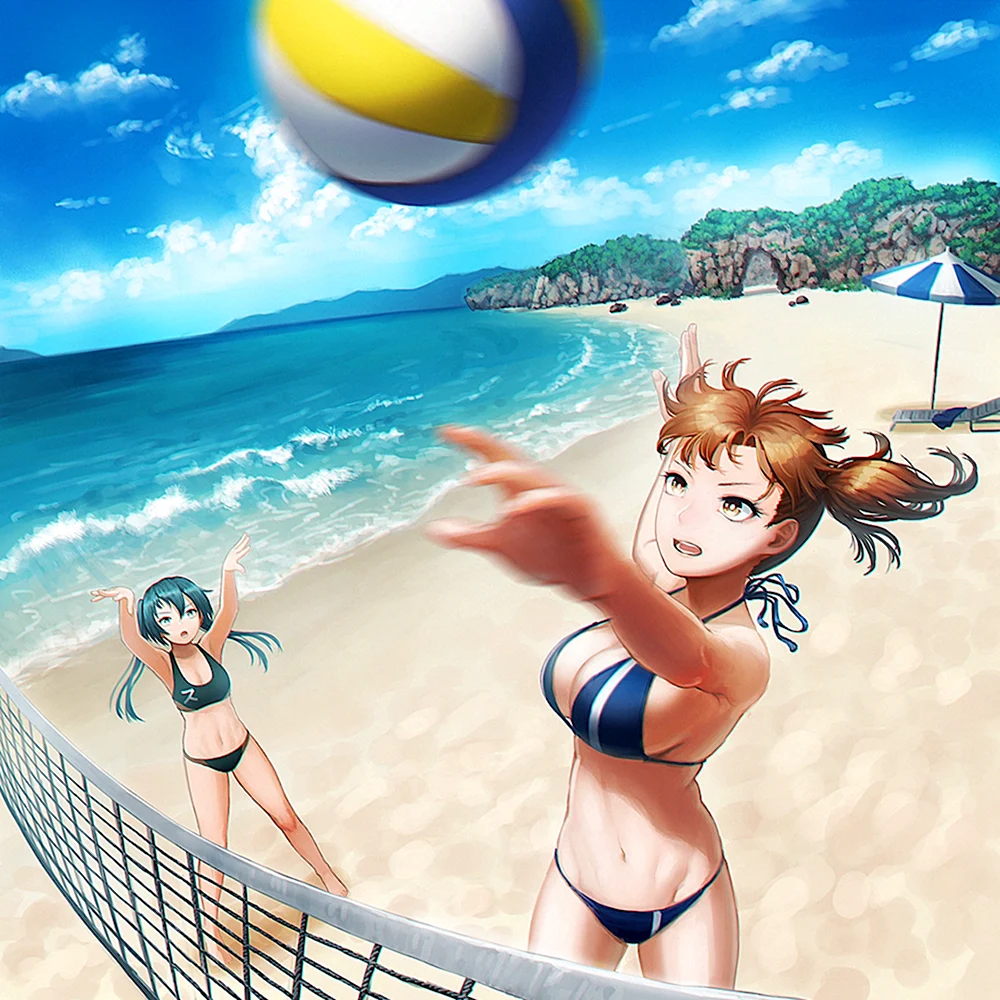Аниме волейбол на пляже