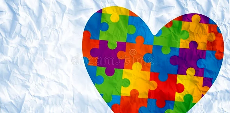 Аппликация голубые сердечки ко Дню аутизма