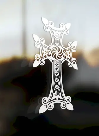 Армянский крест наклейка