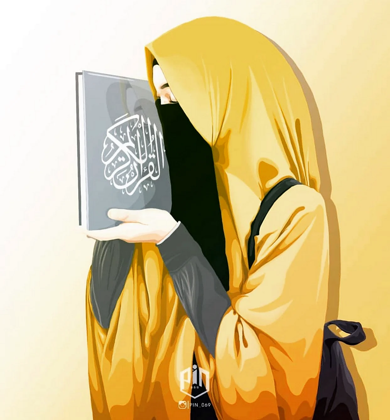 Арт мусульманки с книгой
