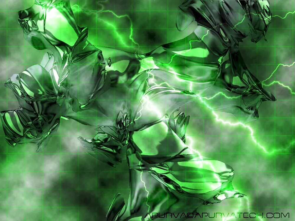 Арт в зеленых тонах абстракция