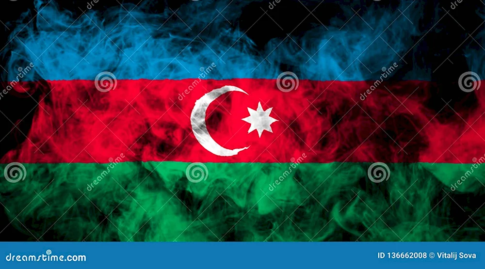Азербайджанский флаг на черном фоне