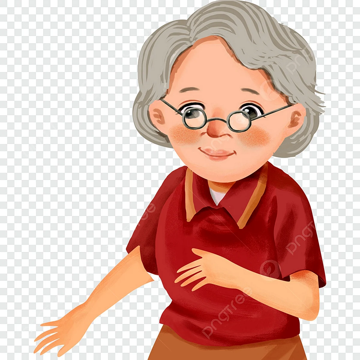 Бабушка с седыми волосами из мультика