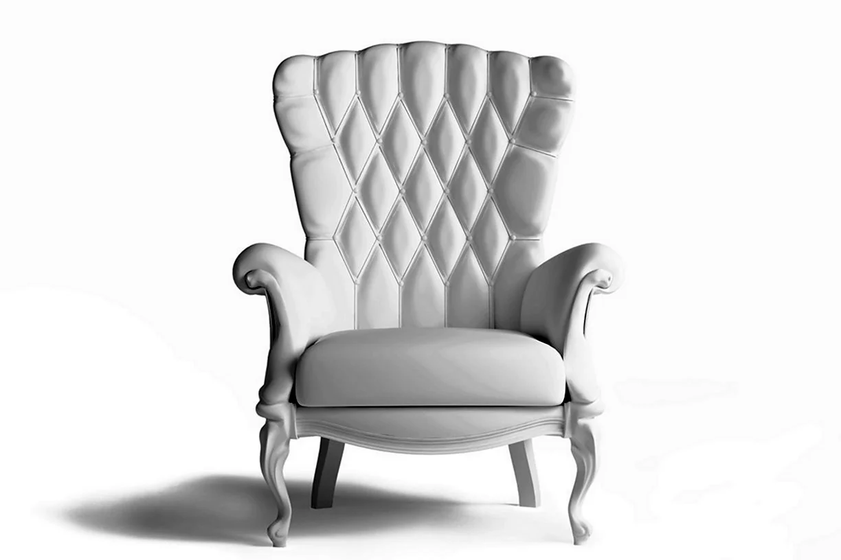 Белое кресло на белом фоне