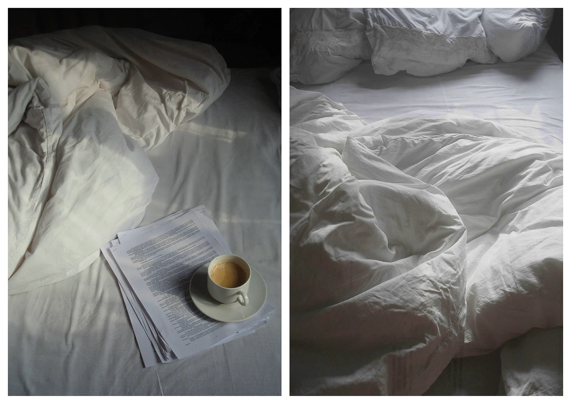 Белое постельное белье Эстетика утром