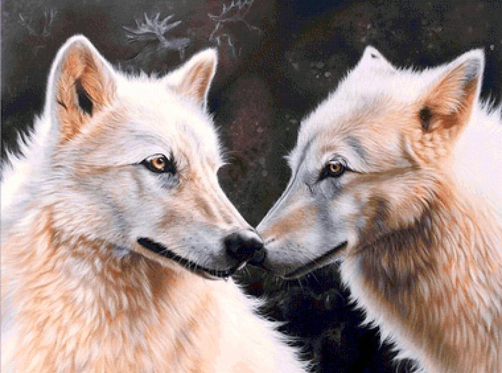 Белый волк живопись