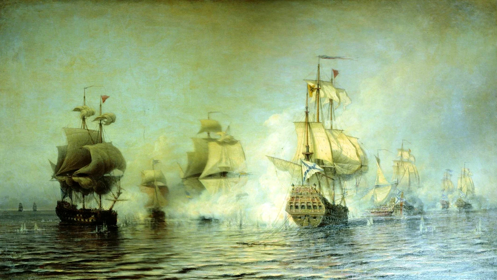 Бой у острова Эзель 24 мая 1719 года. Боголюбов.