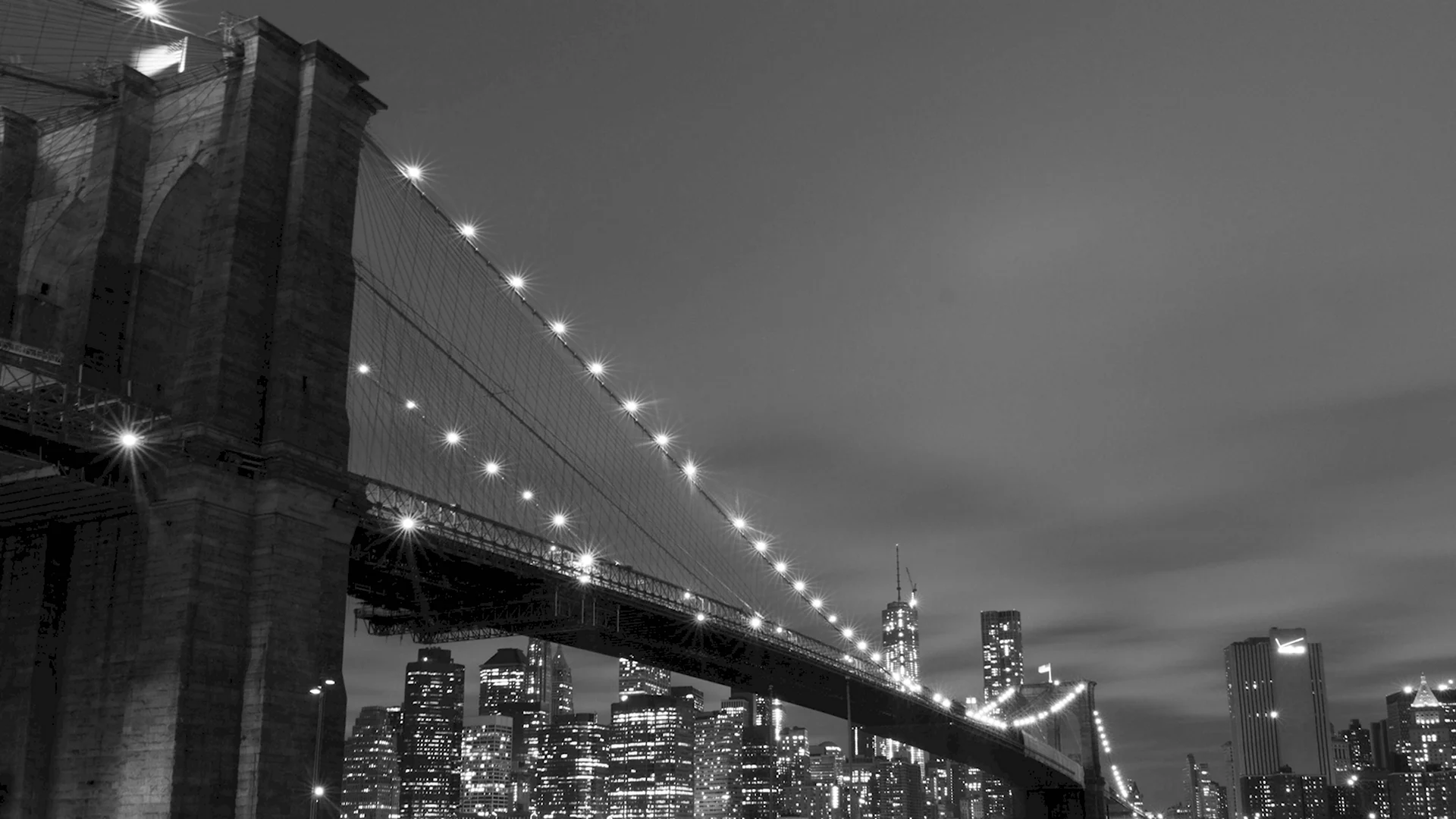 Бруклинский мост Нью Йорк черно белое
