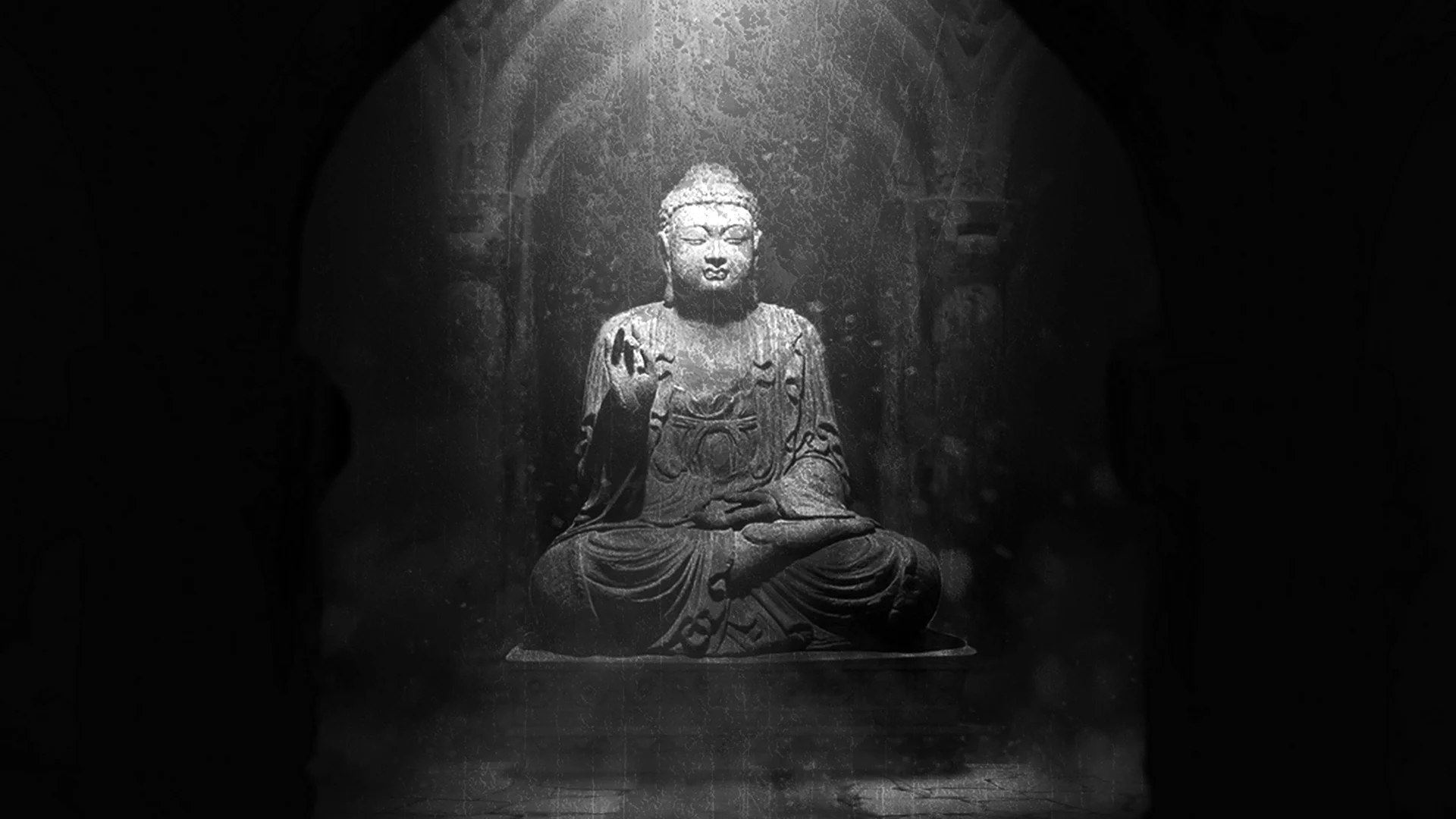 Буддизм на черном фоне