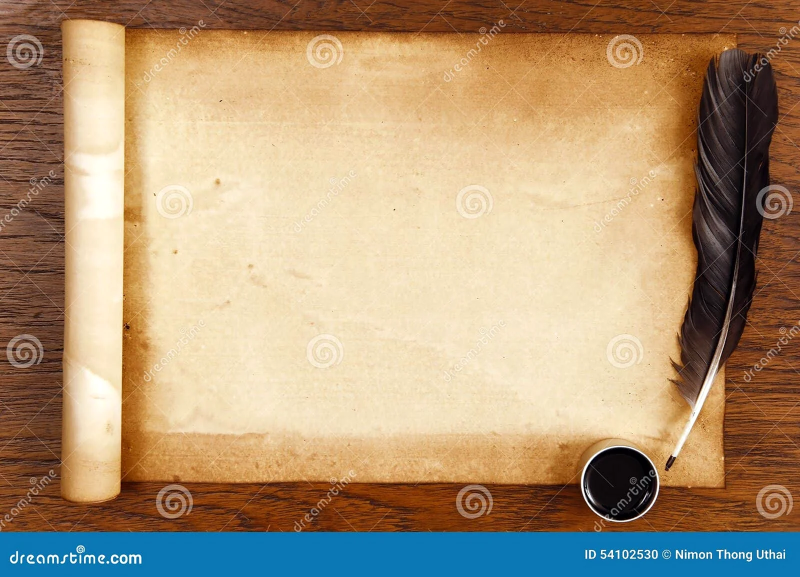 Бумага пергамент с пером