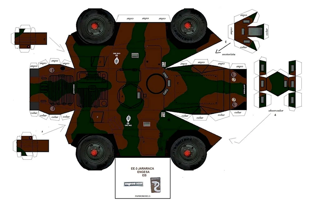 Бумажная модель военного автомобиля