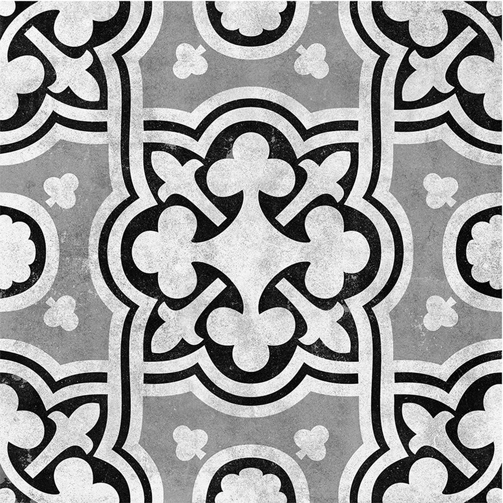 Cementine 16 x 16 Ceramic field Tile in contrast Fiori