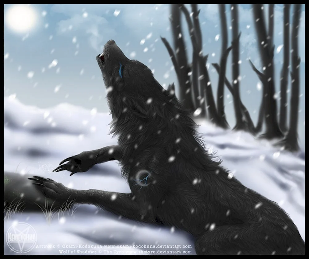 Чёрная волчица плачет