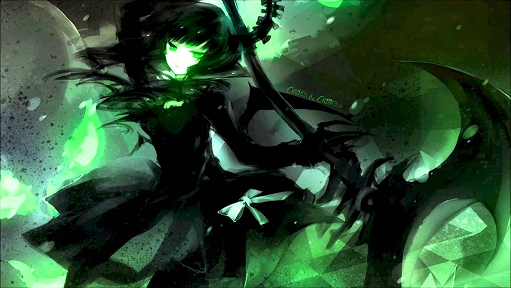 Черно зеленые обои аниме
