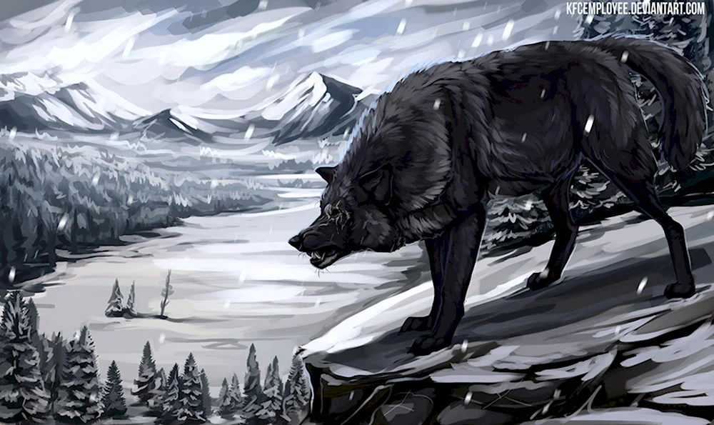 Черный волк гигантский