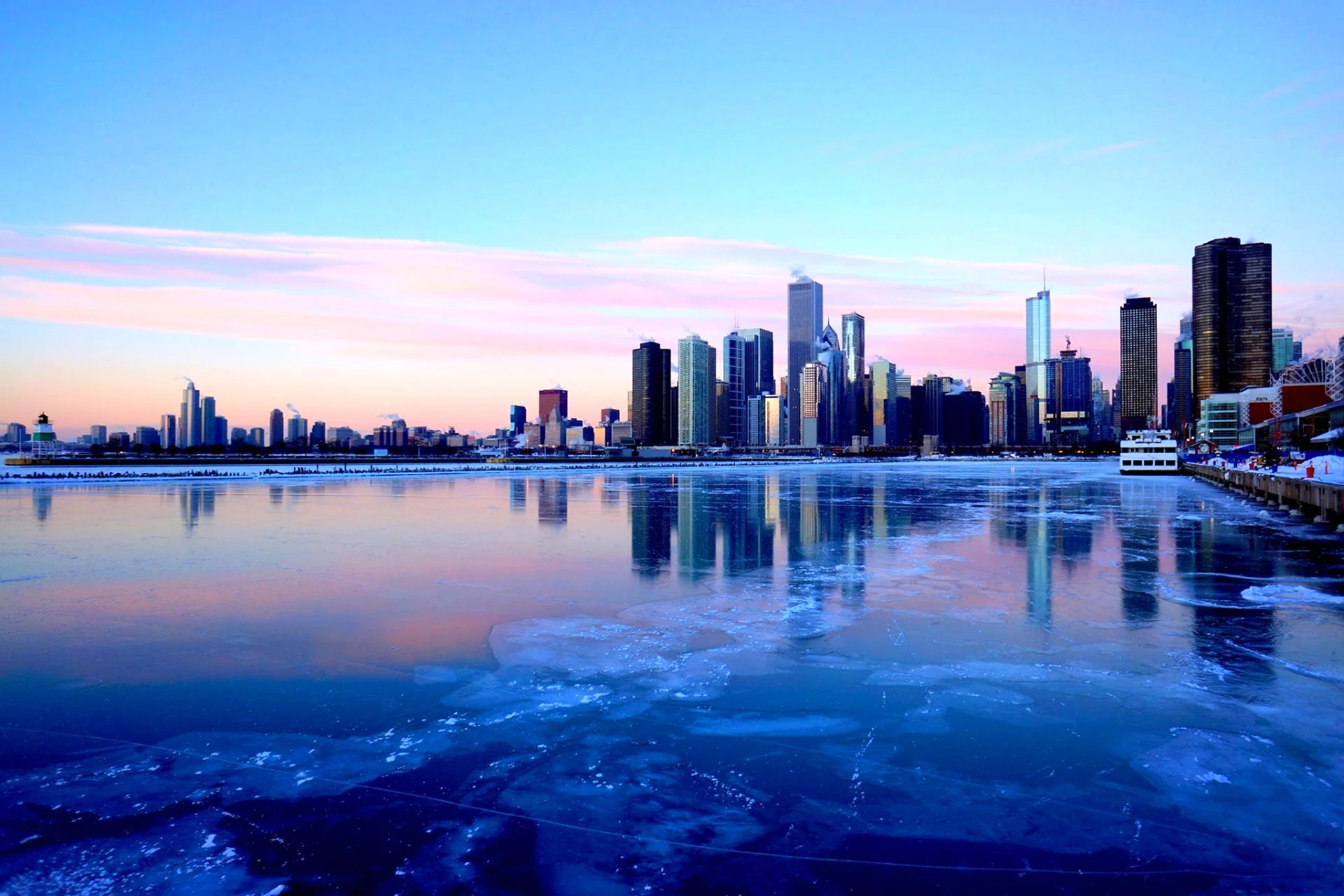 Чикаго Иллинойс зима