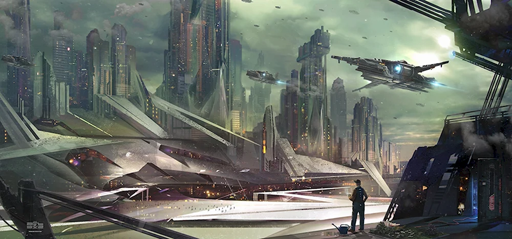 Concept Art Sci-Fi город