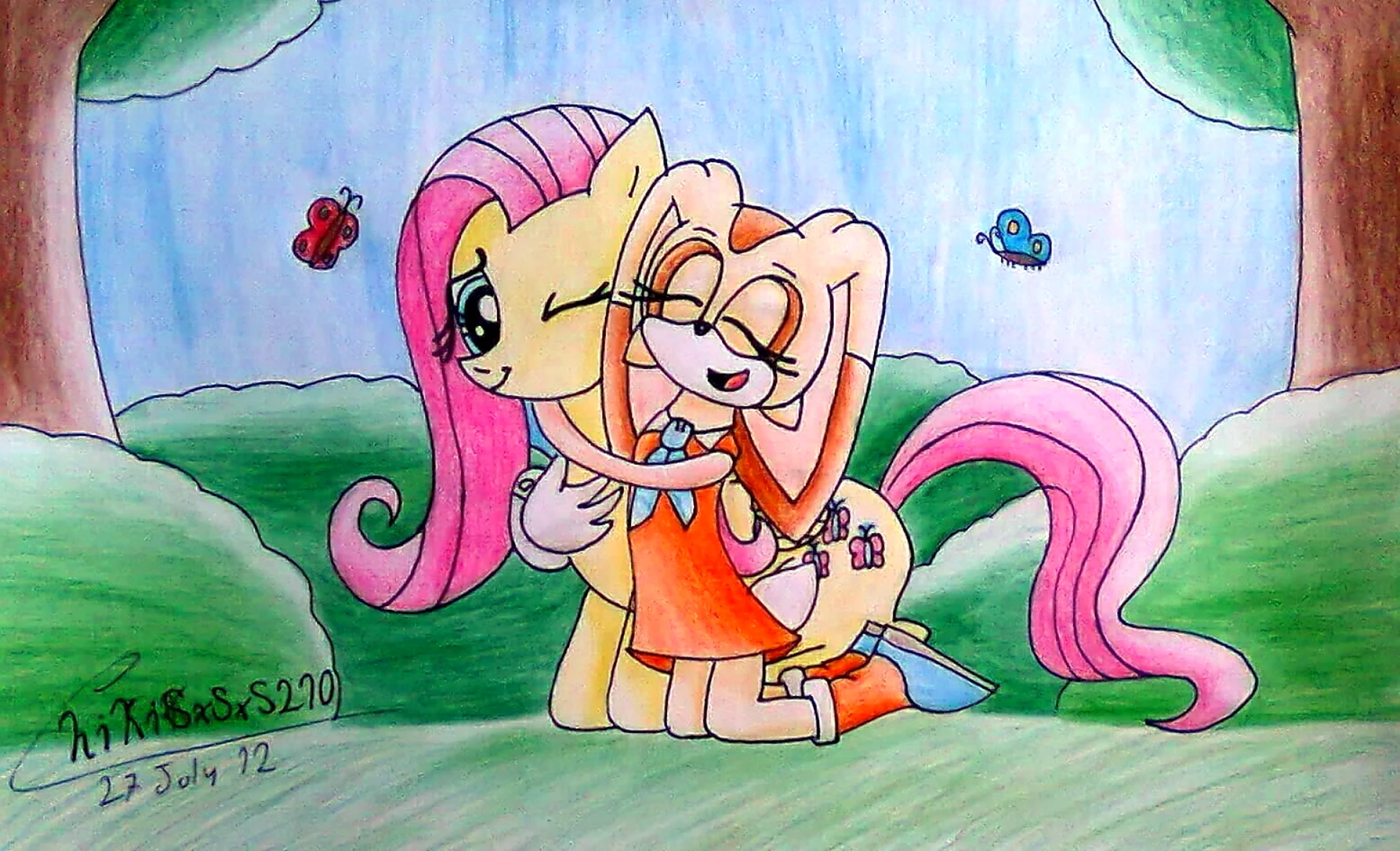 Cream the Rabbit and Fluttershy