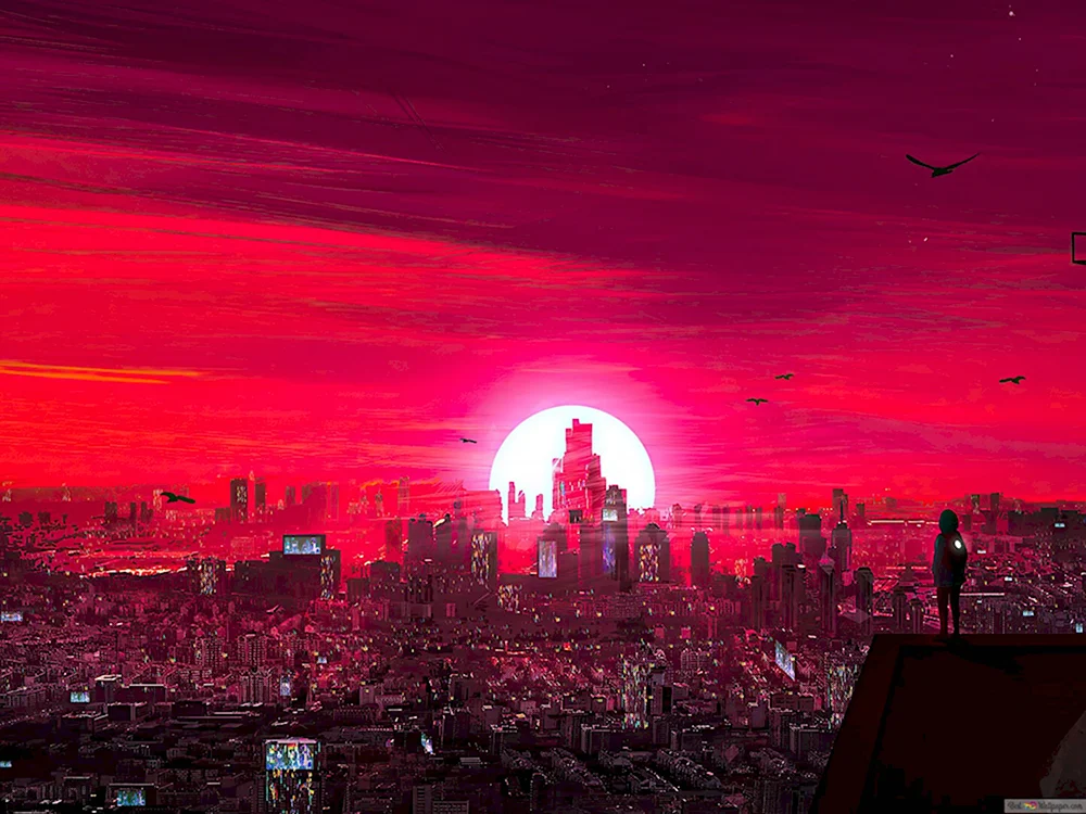 Cyberpunk 2077 City небоскребы