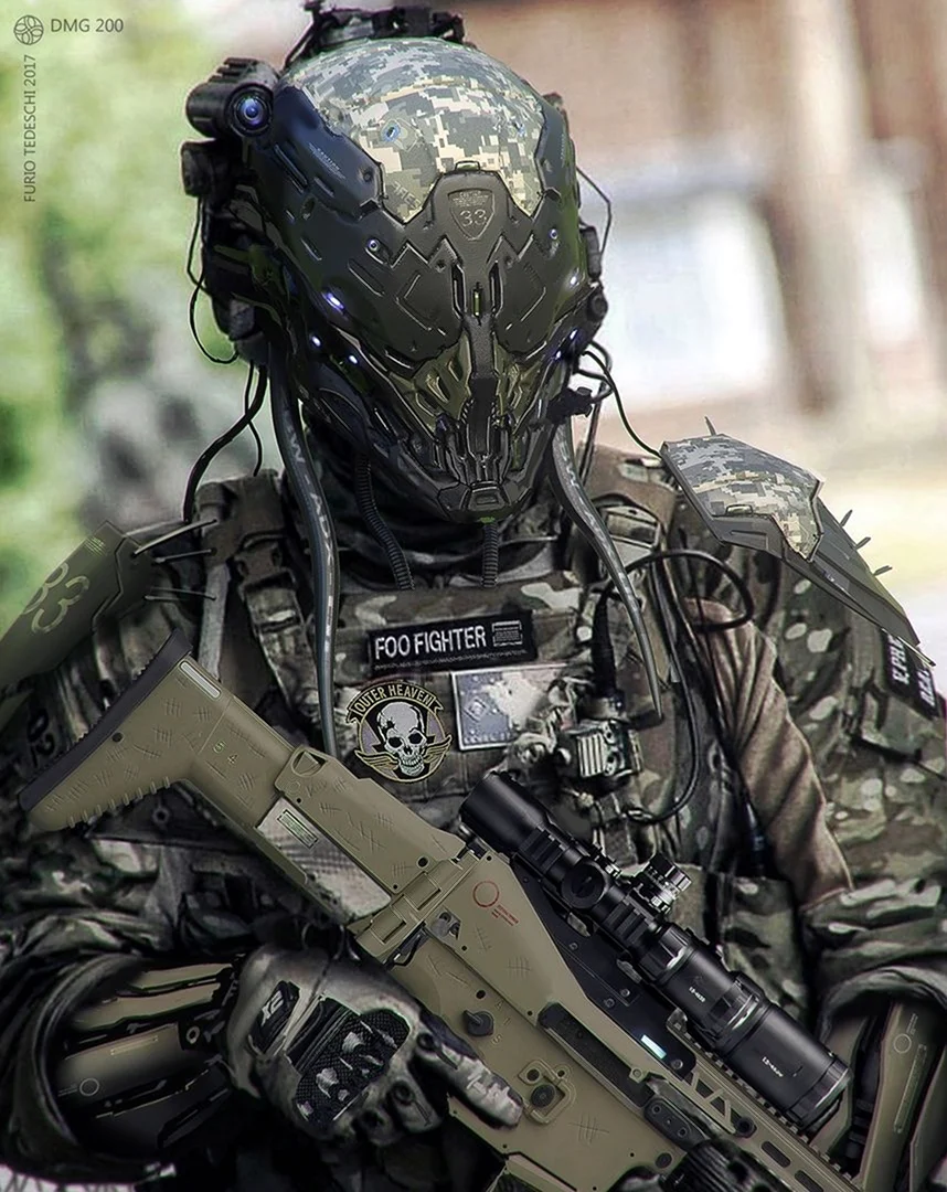 Cyberpunk 2077 концепт солдаты
