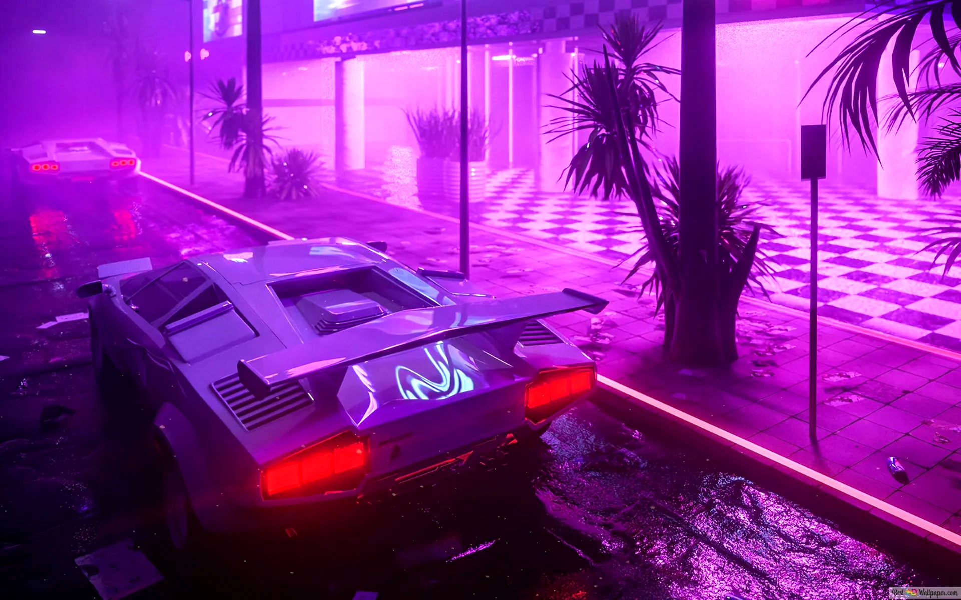 Cyberpunk 2077 машина неон