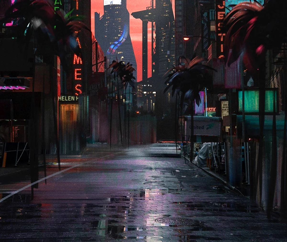 Cyberpunk 2077 переулок