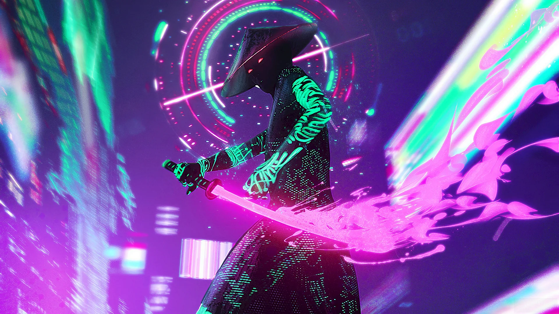 Cyberpunk 2077 Samurai неон