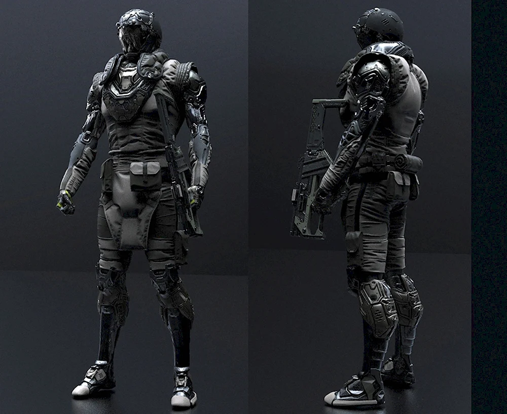 Cyberpunk Concept Art солдат