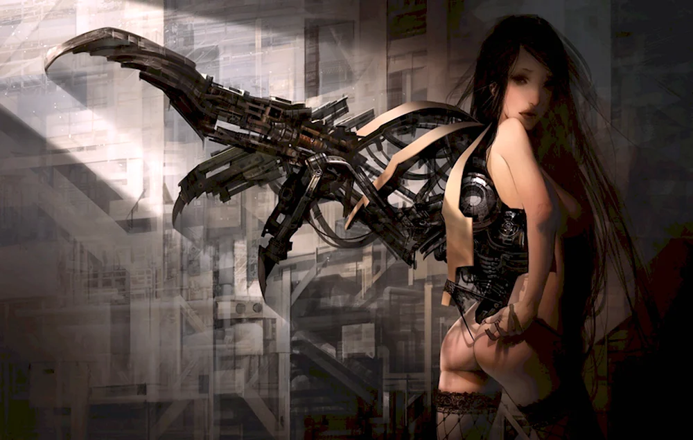 Cyberpunk девочка робот