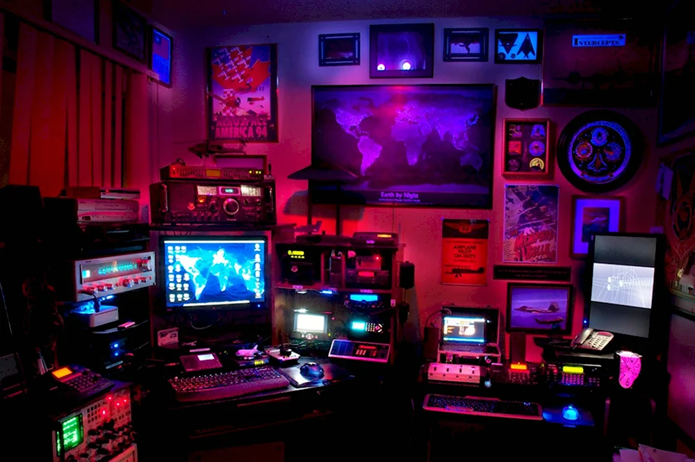 Cyberpunk комната неон