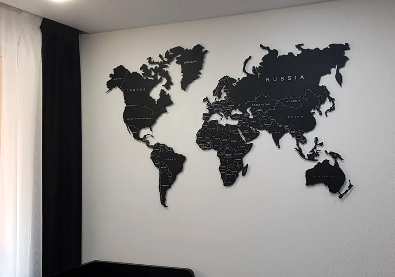 Декоративная карта мира на стену