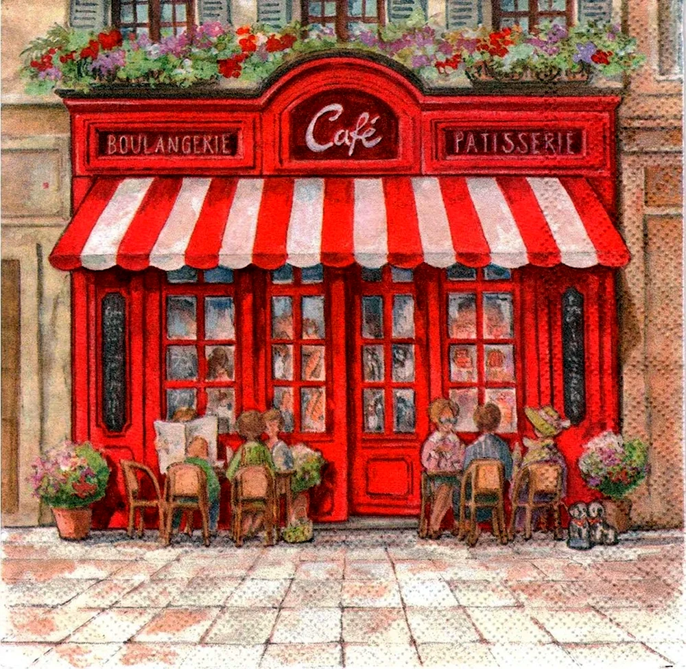 Декупаж кафе Париж