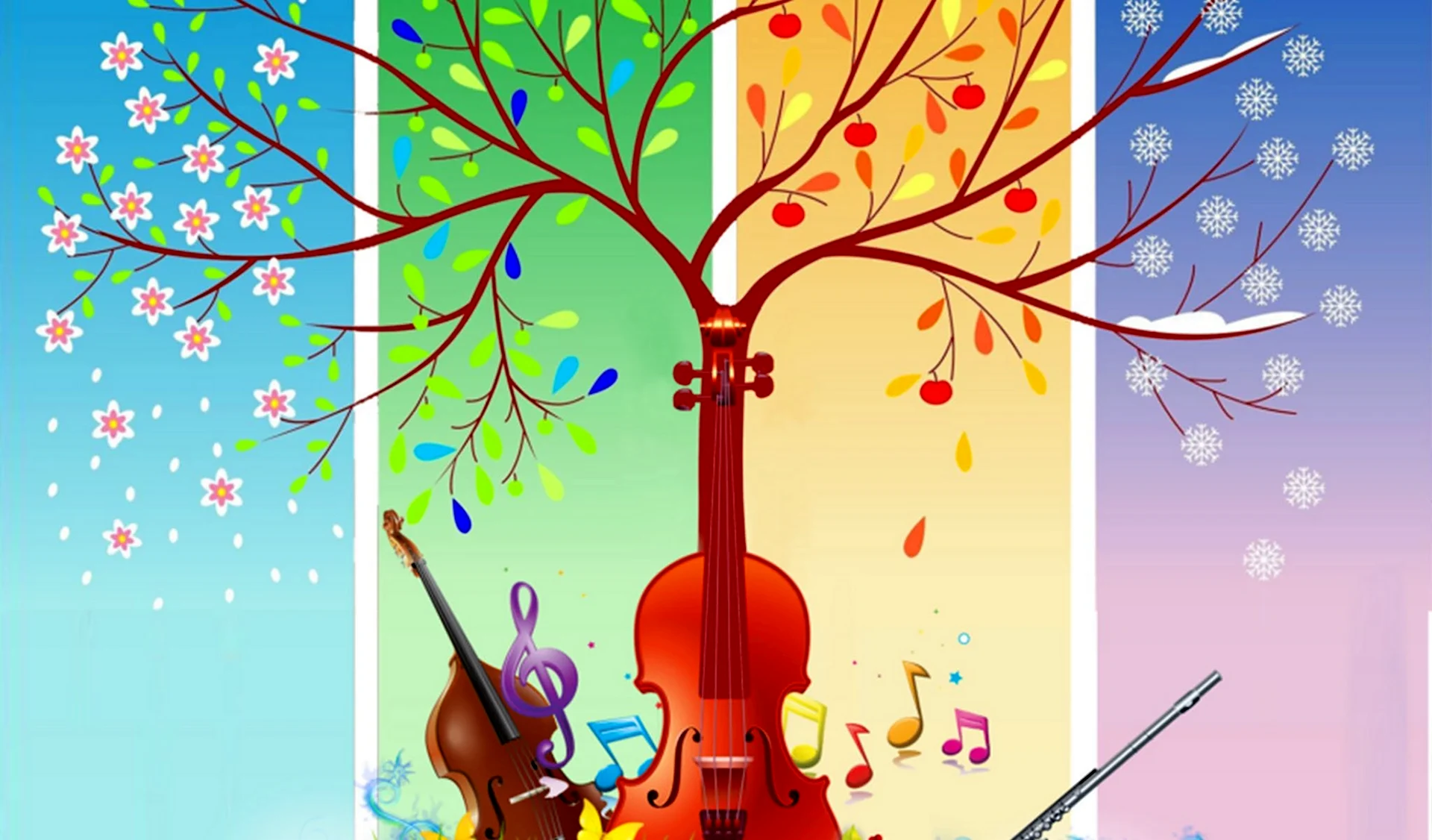 Дерево с музыкальными инструментами