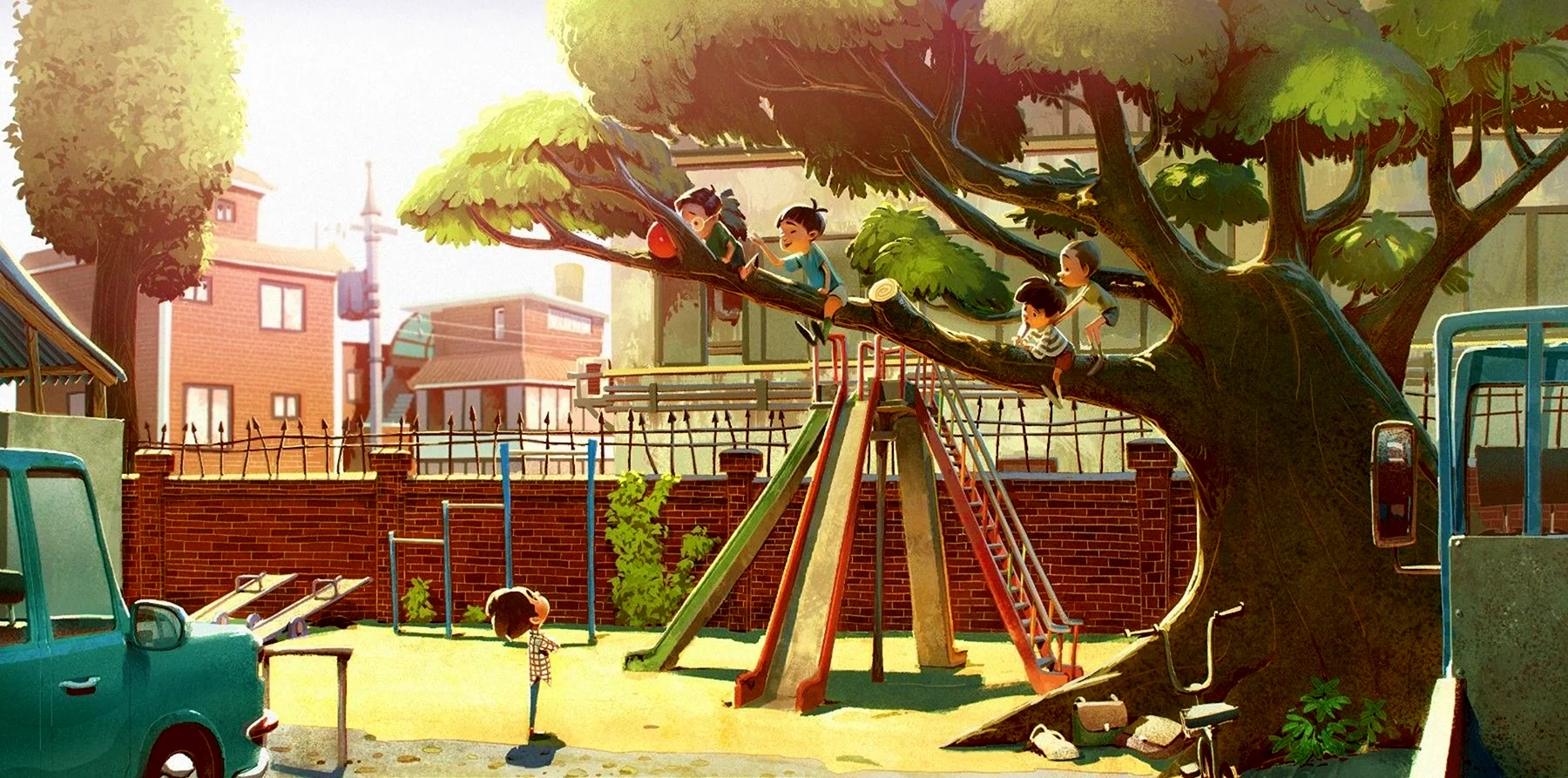 Детская площадка аниме