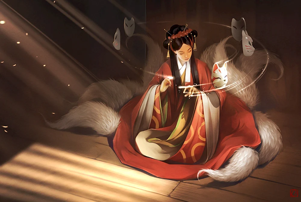 Девятихвостая лиса в японской мифологии