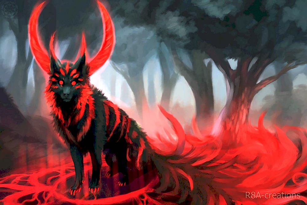 Девятихвостый демон волк