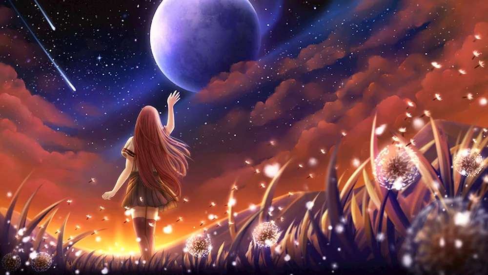 Девочка и звездное небо