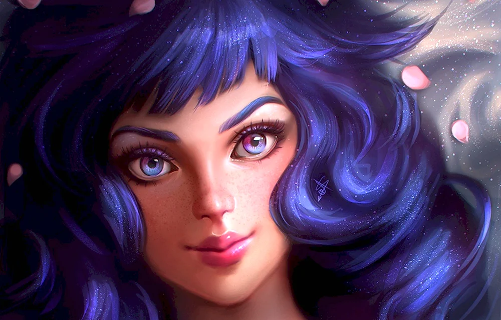 Девушка с фиолетовыми глазами