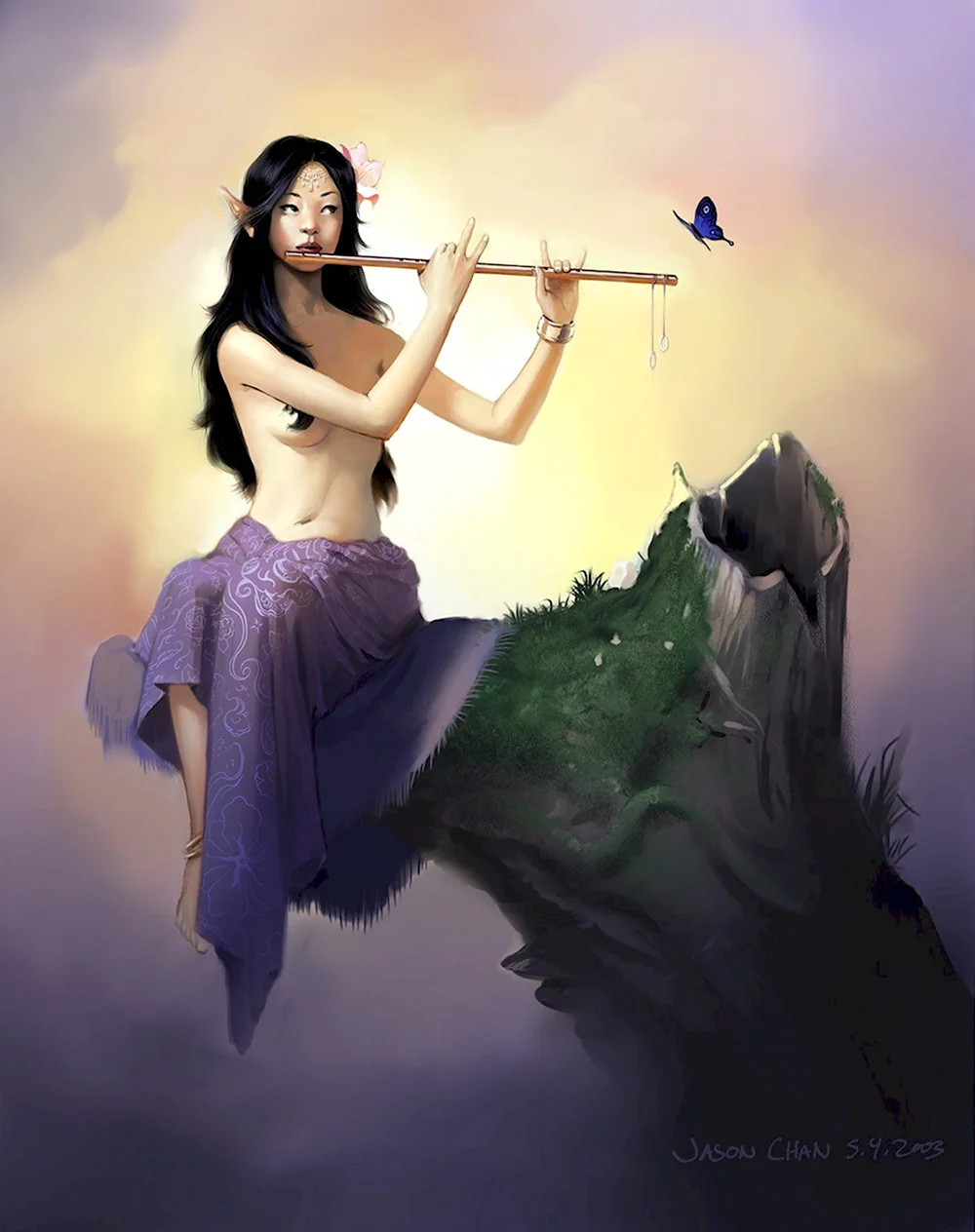 Девушка с флейтой картина