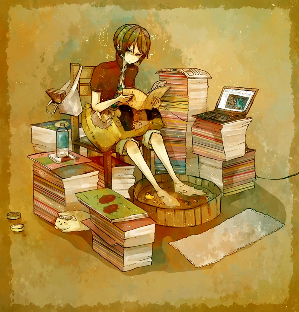 Девушка с книгой арт