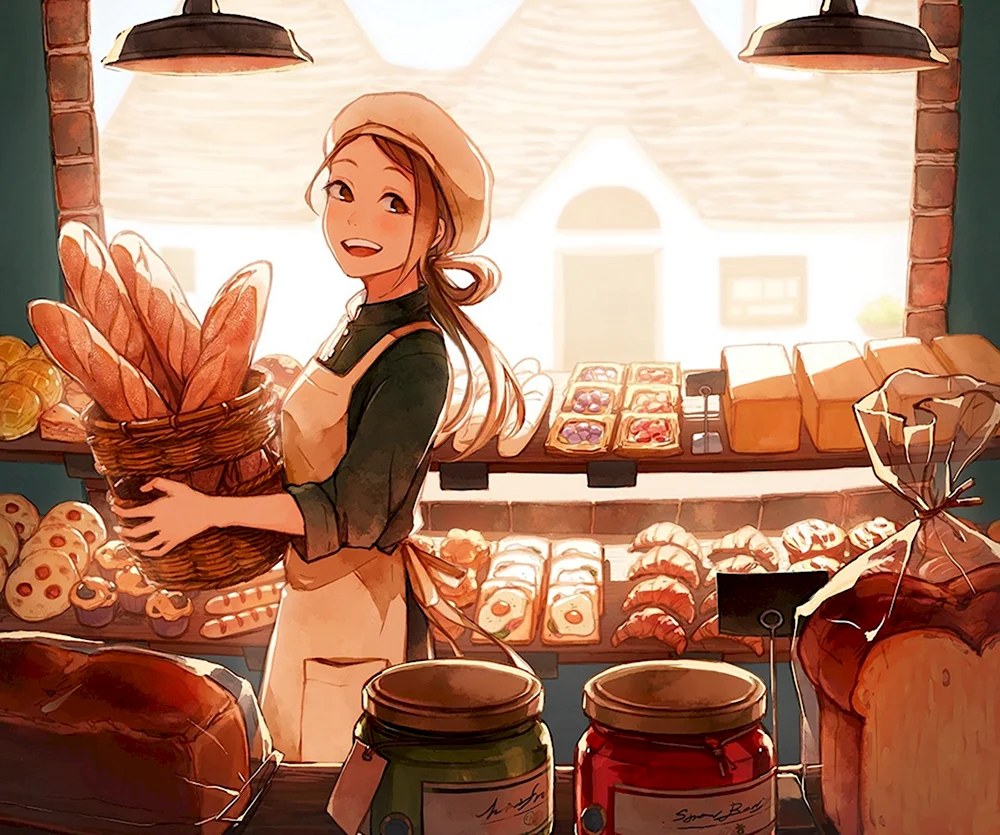 Девушка в пекарне