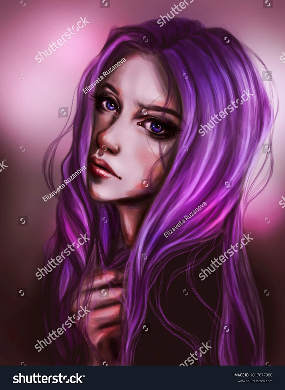 Девушки с фиолетовыми волосами мультяшные