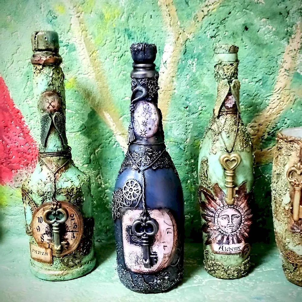 Диана Январева декор бутылки