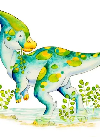 Динозавры акварель