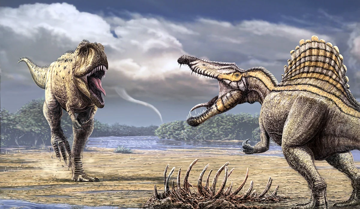 Динозавры Спинозавр против тиранозавра