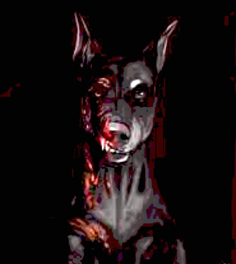 Доберман собака демон